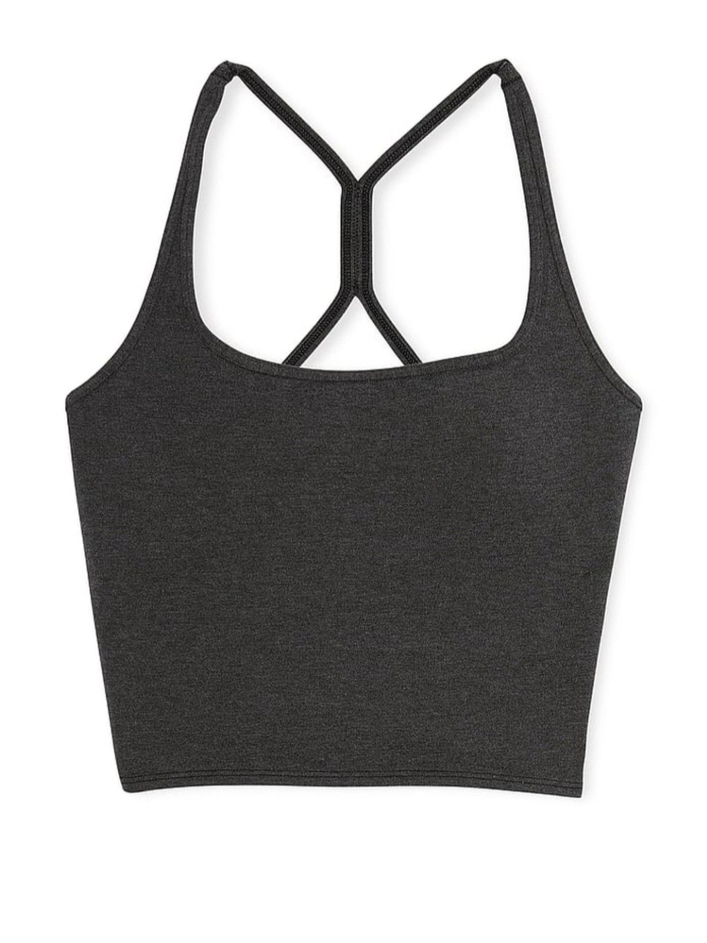 PINK Victoria's Secret Grey Racerback Cropped Tank with Padded Shelf Bra-XXL NWT - Picture 5 of 14
